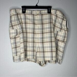 New BP Tan Black White Plaid Shorts Cargo Pockets  Women's Plus size 1X